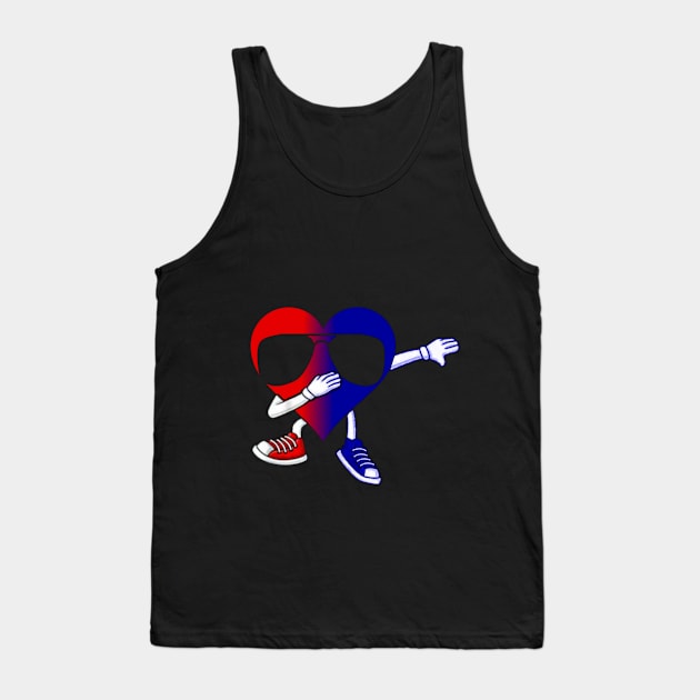 Valentines day Dabbing Heart T-Shirt gift idea funny Tank Top by FouadBelbachir46